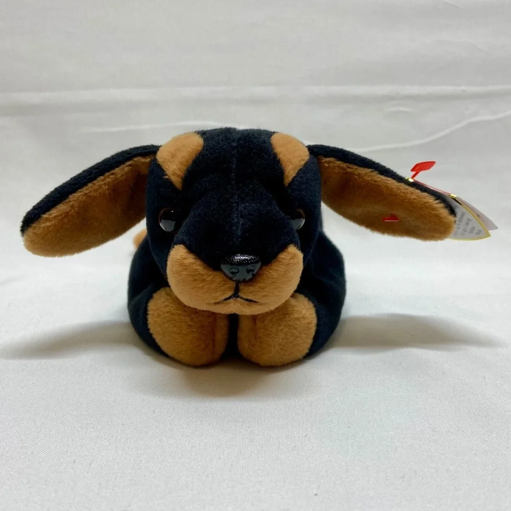 Ty Beanie Babies Doby 4110 Doberman Dog 1996 Retired PVC Pellets Rare Vtg Plush